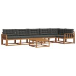 vidaXL Ensemble de canapés d'extérieur 7 Pièces Naturel et Anthracite