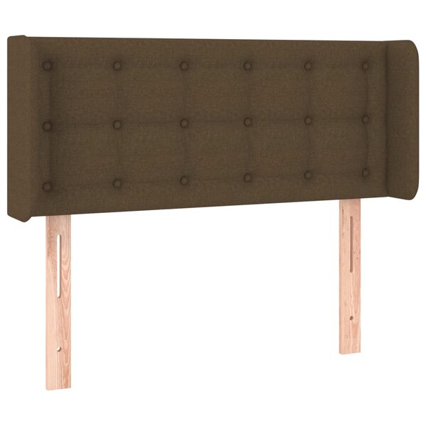 vidaXL Tête de lit avec oreilles Marron Foncé 93x16x78/88 cm Tissu