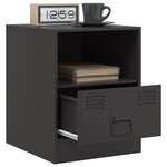 vidaXL Table de chevet noir 34 5x39x44 cm acier