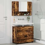 vidaXL Ensemble de mobilier de salle de bain 2 Pièces Chêne fumé