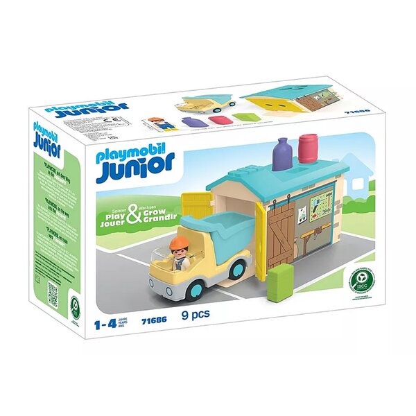 PLAYMOBIL 71686 - Junior Ouvrier avec camion et garage