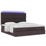 VidaXL Cadre de lit ottoman avec matelas marron foncé 160x200 cm tissu