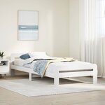 vidaXL Cadre de lit sans matelas blanc 75x190 cm bois de pin massif