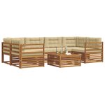 vidaXL Ensemble de canapés d'extérieur 7 Pièces Naturel et Beige