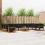 vidaXL Ensemble de canapés d'extérieur 11 Pièces Naturel et Noir