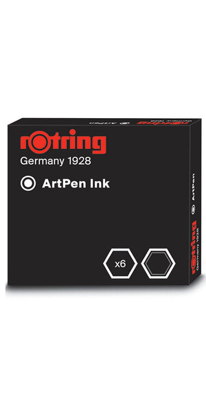rOtring boite de 6 cartouches d'encre noire pour Artpens