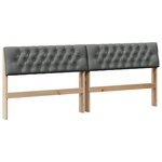 vidaXL Tête de lit capitonnée Gris foncé 200 cm Pin massif