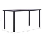 vidaXL Table à manger Noir et gris béton 140x70x75 cm MDF
