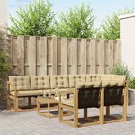 vidaXL Ensemble de canapés d'extérieur 9 Pièces Blanc et Beige