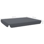 Vidaxl toit de rechange pour balançoire de jardin anthracite 192x147cm