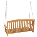 vidaXL Banc Balançoire 114 x 60 x 60 5 cm Bois de teck massif Naturel