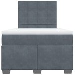 vidaXL Sommier à lattes de lit et matelas Gris foncé 120x200cm Velours