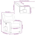 vidaXL Fauteuil inclinable de massage électrique gris nuage tissu