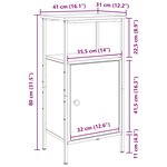 vidaXL Cabinet de chevet 2 Pièces Chêne noir 41 x 31 x 80 cm