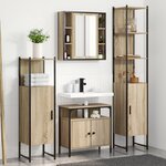 vidaXL Ensemble de mobilier de salle de bain 4 Pièces Chêne sonoma