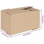 vidaXL Boîte Pliable 50 Pièces Marron 24 x 13 x 13 cm Carton