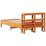 vidaXL Cadre de lit sans matelas cire marron 100x200cm bois pin massif