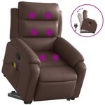 vidaXL Fauteuil inclinable de massage Marron Similicuir