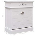 vidaXL Armoire à chaussures Blanc 50 x 28 x 58 cm Bois de Paulownia