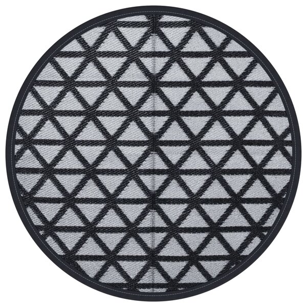 vidaXL Tapis d'extérieur ARAKIL noir Ø120 cm PP