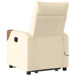 vidaXL Fauteuil inclinable de massage Crème Tissu