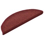 vidaXL Tapis d'escalier 30 pièces 56 x 17 x 3 cm Bordeaux Demi-rond