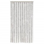 vidaXL Rideau anti-mouches gris clair et blanc 100x230 cm chenille