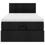 vidaXL Lit ottoman avec matelas noir 90x200 cm tissu
