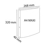 Classeur 2 anneaux 30 mm polypropylène Opaque rigide - A4 maxi, rouge EXACOMPTA