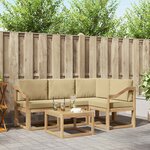 vidaXL Ensemble de canapés d'extérieur 5 Pièces Blanc et Beige