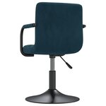 vidaXL Chaises pivotantes à manger lot de 6 bleu velours