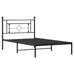 vidaXL Cadre de lit métal avec tête de lit noir 107x203 cm
