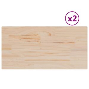 vidaXL Dessus de table 2 Pièces 90x45x1 7cm rectangulaire bois pin massif