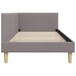 vidaXL Cadre de lit d'angle Taupe 80 cm x 200 cm Tissu et Contreplaqué