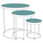 Rousseau Ensemble de tables d'appoint 3 Pièces Leo Bois de Mangolia