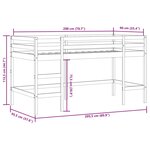 vidaXL Lit mezzanine enfants avec rideaux sans matelas bleu 90x200cm