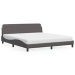 vidaXL Lit avec matelas gris 180x200 cm similicuir