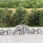 vidaXL Paniers à gabions arqués 18 Pièces 200x50x40/60 cm fer galvanisé
