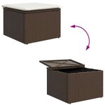 vidaXL Ensemble de canapé de jardin 5 Pièces Marron et blanc Poly rotin