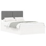 vidaXL Cadre de lit avec tête de lit rembourrée Gris clair