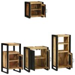 vidaXL Ensemble de mobilier de salle de bain avec étagère avec stockage avec porte 4 Pièces