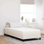 vidaXL Matelas de Lit avec matelas Crème 90 x 190 cm tissu