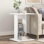 vidaXL Table d'appoint Blanc 45 x 40 x 62 5 cm Bois d'ingénierie