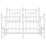 vidaXL Cadre de lit métal avec tête de lit/pied de lit blanc 135x190cm