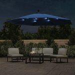 vidaXL Parasol de jardin en porte-à-faux avec lumières LED bleu azuré