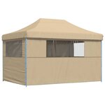 vidaXL Tente de fête Beige 279 x 410 x 315 cm Tissu Oxford