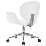 Chaise fauteuil siège pivotante de bureau informatique étude similicuir blanc 02_0024086