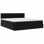 VidaXL Cadre de lit ottoman avec matelas noir 180x200 cm velours