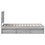 vidaXL Cadre de lit Gris Sonoma 75 x 190 cm Bois de pin massif