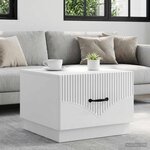 vidaXL Table basse Blanc brillant 49 x 50 x 37 cm Bois d'ingénierie